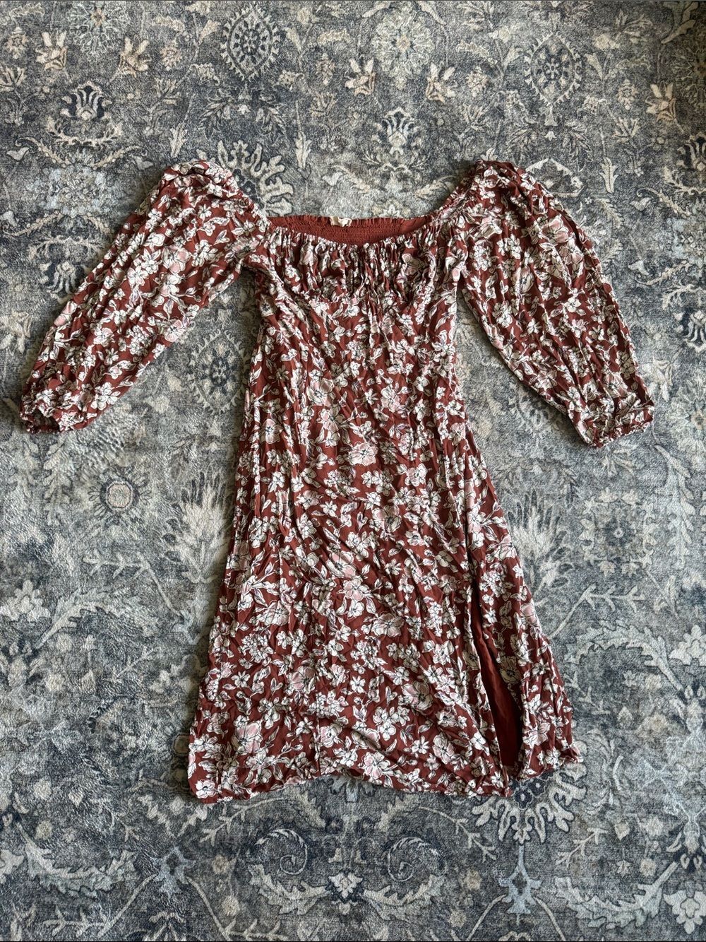 Altar'd State Rust Smocked Dress